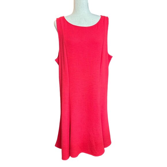 Gap Dress Women 20 Red Sleeveless Trapeze Round Neck Swing Stretch A Line - Picture 1 of 13